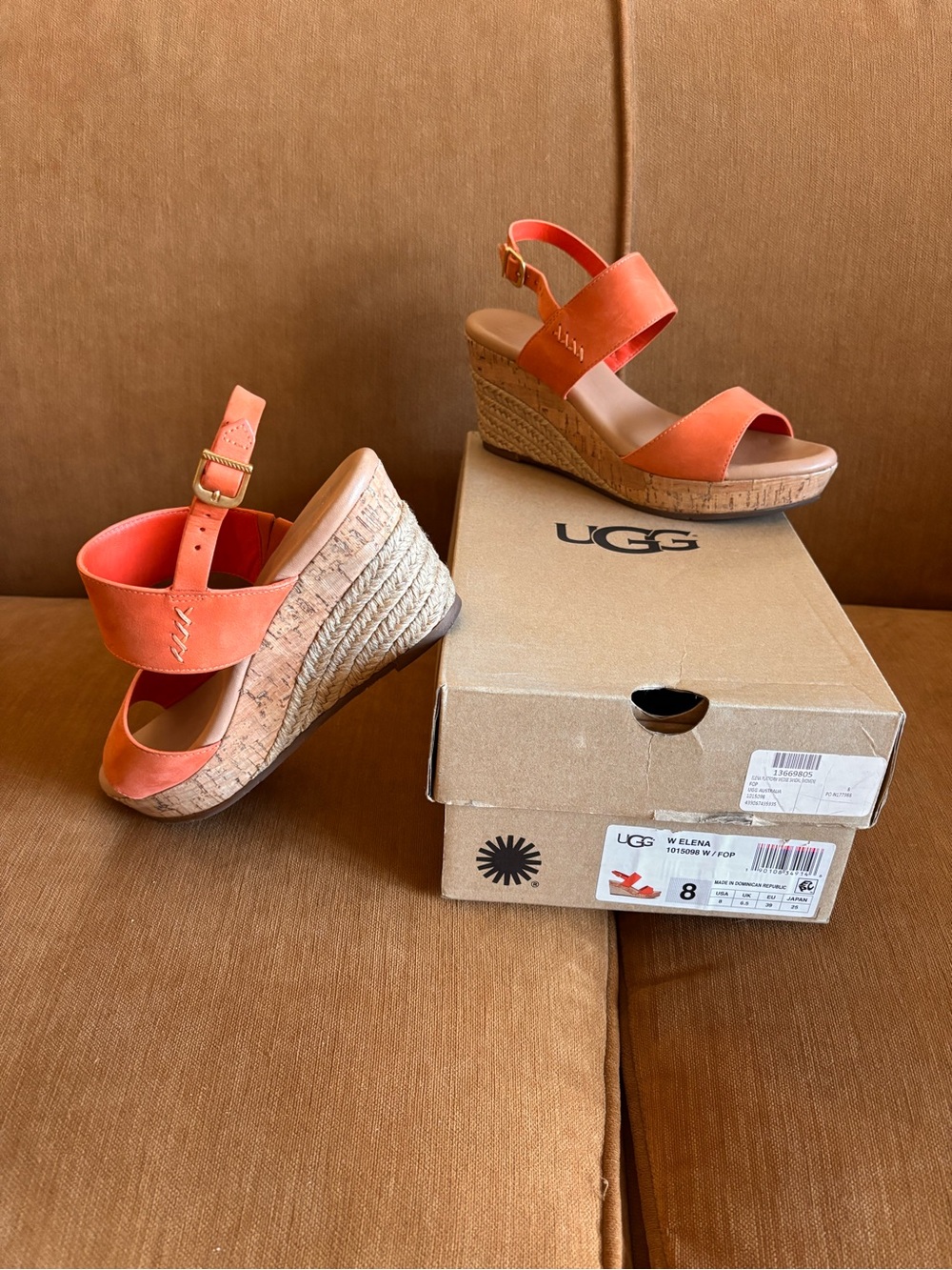 UGG Women's Orange Wedge Sandals